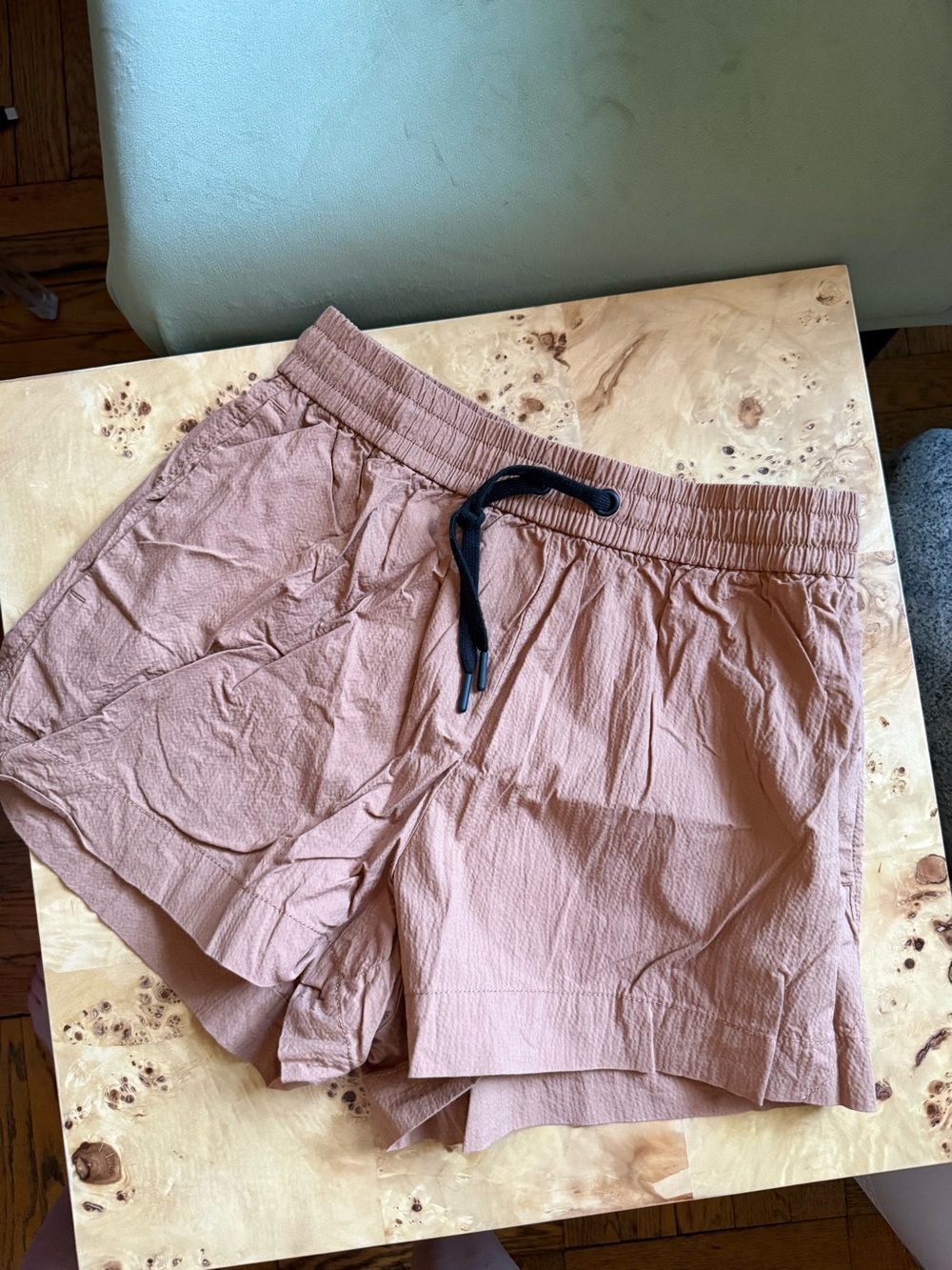 Everlane Textured Drawstring Athletic Shorts - Dusty Pink